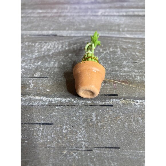 Dollhouse Miniature White Table 2 Chairs Potted Lucky Bamboo Plant Metal Chairs - Picture 8 of 14